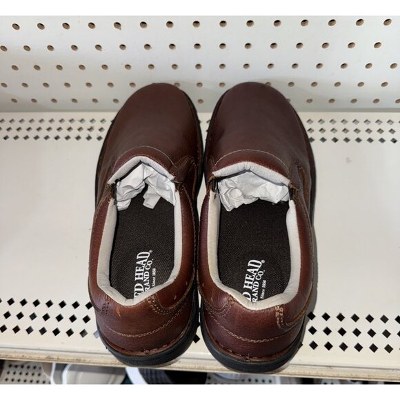RedHead Marston Mens Leather Slip On Casual Loafers Shoes Size 9.5 WIDE Brown - Picture 2 of 9